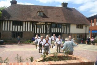 Morris Dancers outside Bridge Cottage