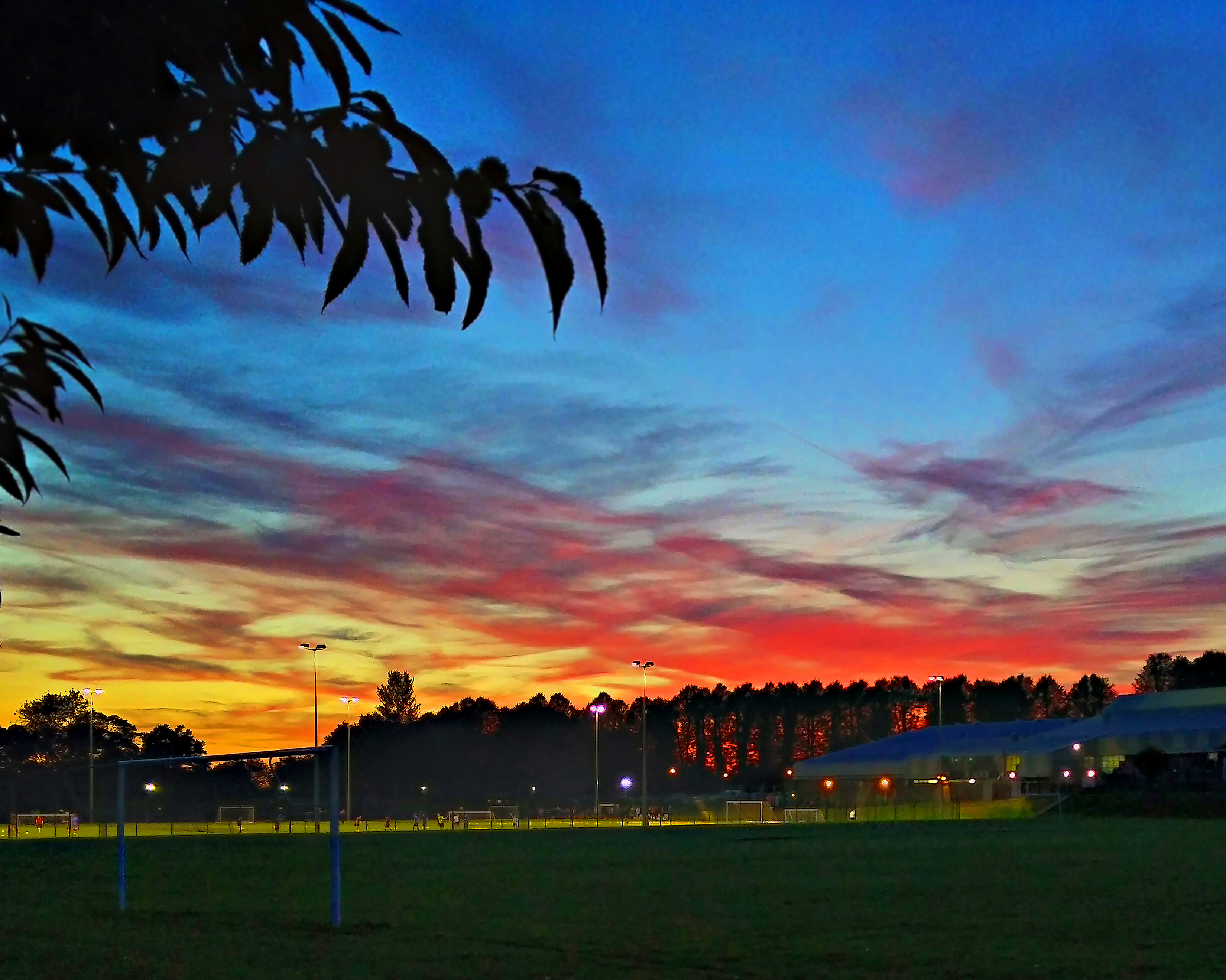 Sunset at Victoria Pleasure Ground during football practice