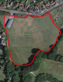 Aerial photo of Ridgewood Recreation Ground to show the perimeter walk