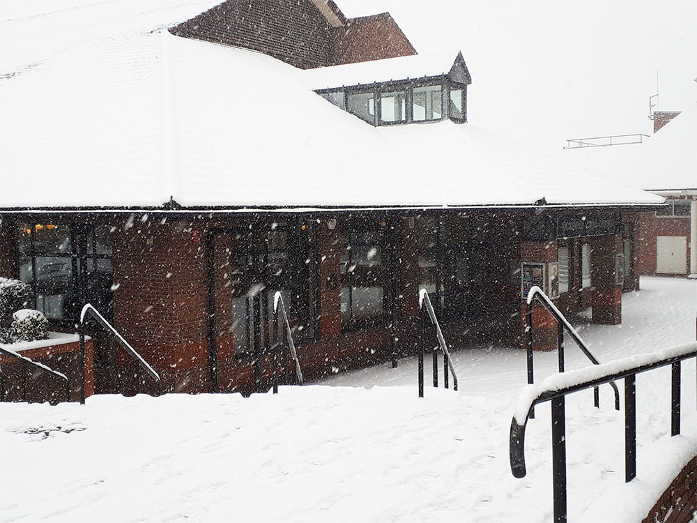 Civic Centre in the snow