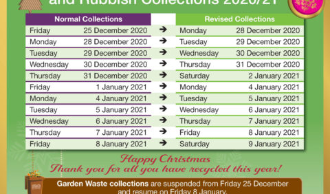 image of the Christmas Recycling and Rubbing collections 2020-21