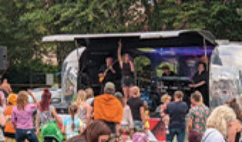 Crowd watching music at Weald on the Field 2021