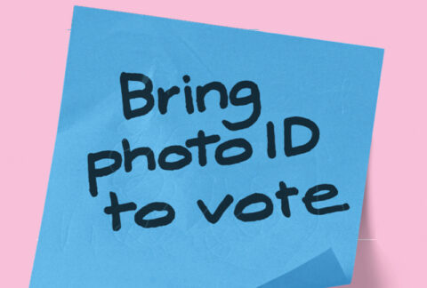 image of post-it note saying bring photo id to vote