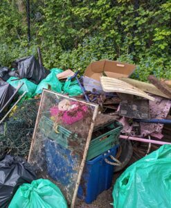 Rubbish at Downlands Copse